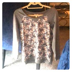 Soft Joie Long sleeve sweater with silk front.